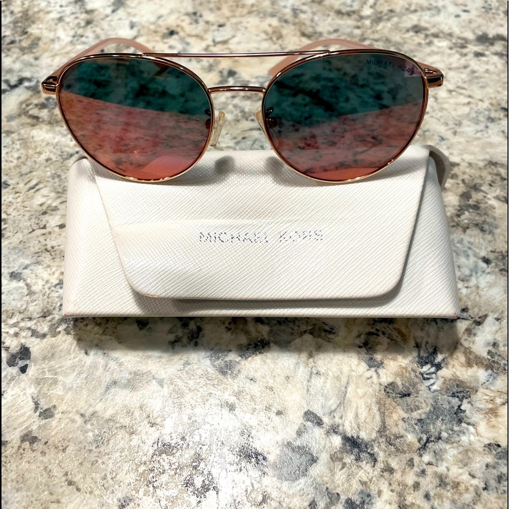 Michael Kors Rose gold frames and mirrore lens  Sunglasses